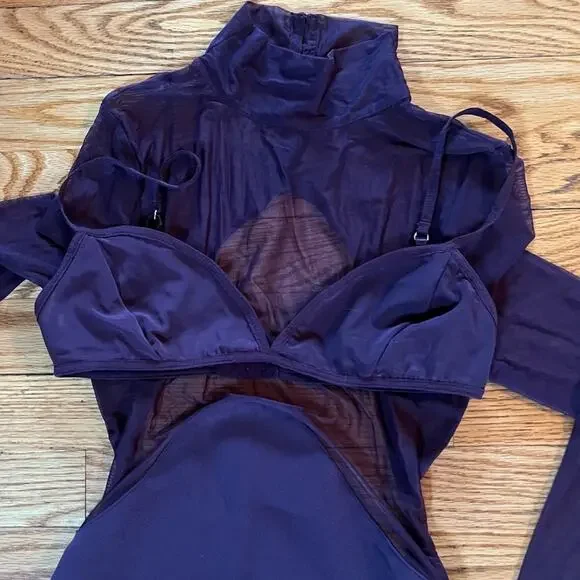 House Of Cb Safiya Black Grape Maxi Dress Size S Small NWOT